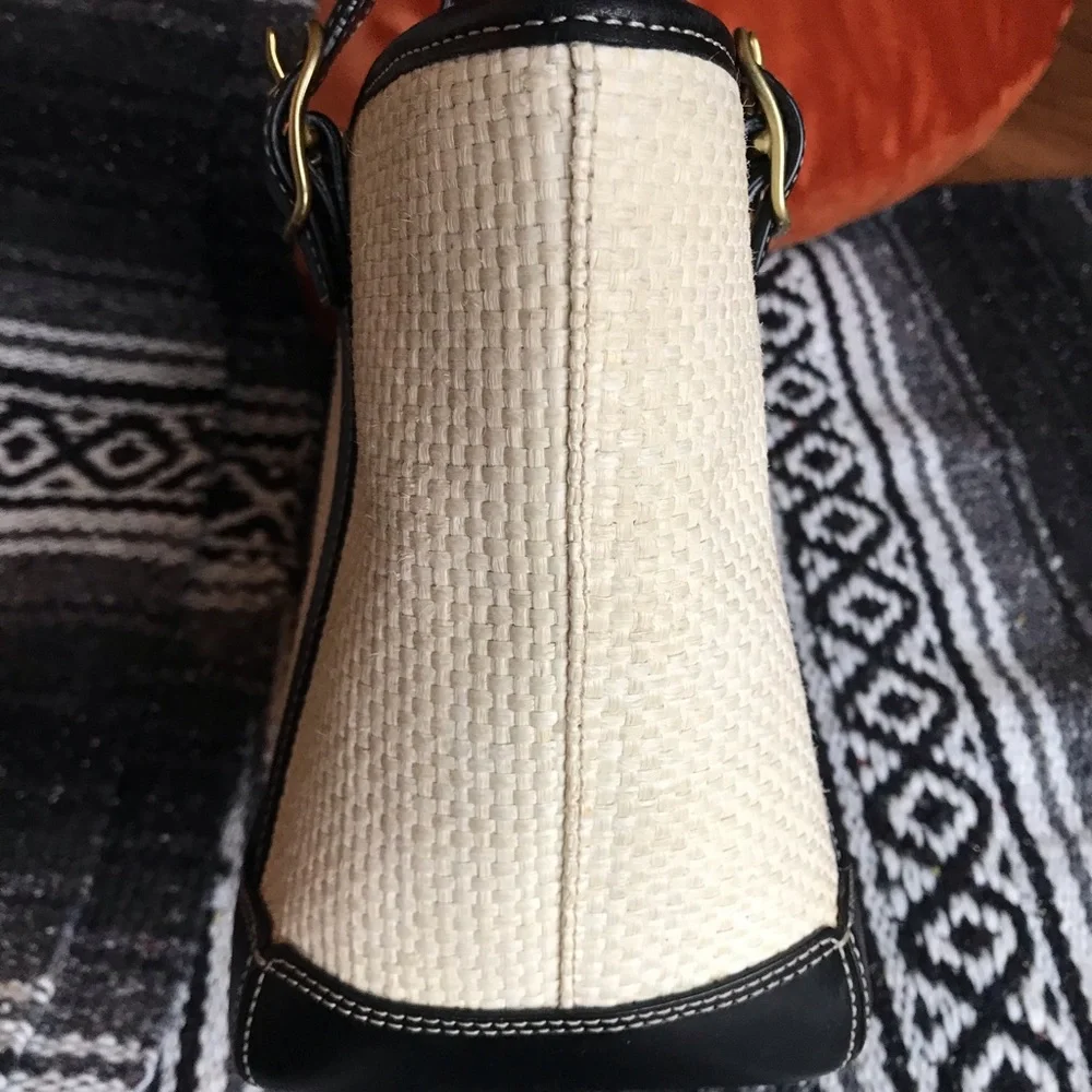 Coach Legacy Vintage Straw And Leather Small Tote, 8909 - Picture 6 of 15
